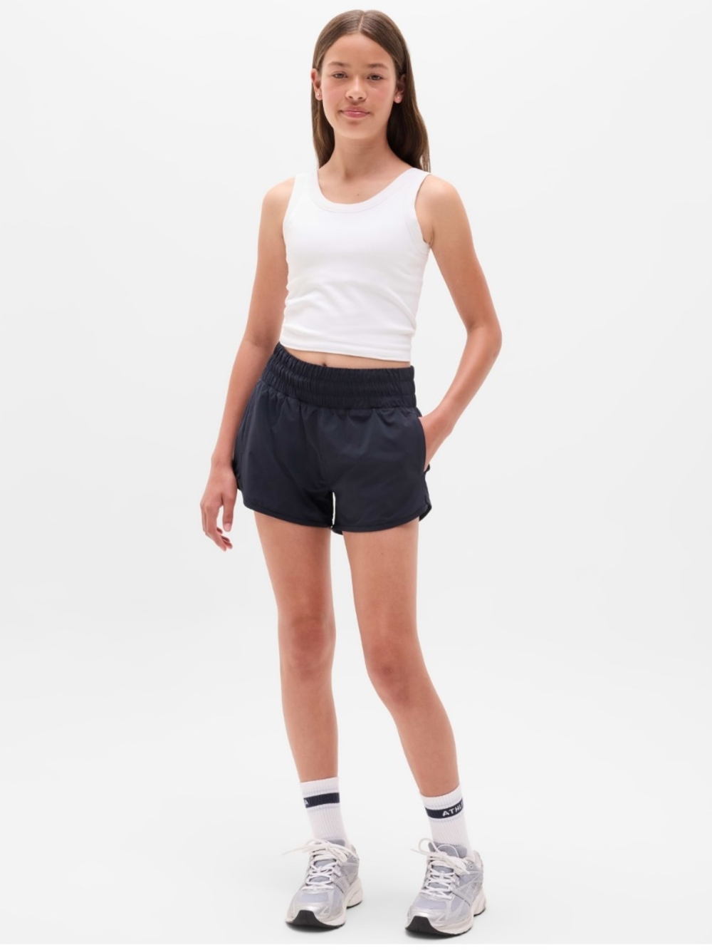 Athleta Girl Run Free 2.5" Short (Navy Blue)